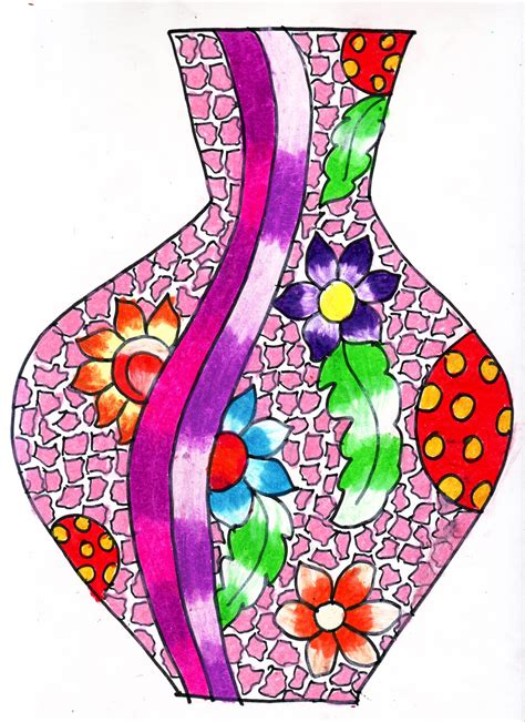 Flower Vase Drawing Designs