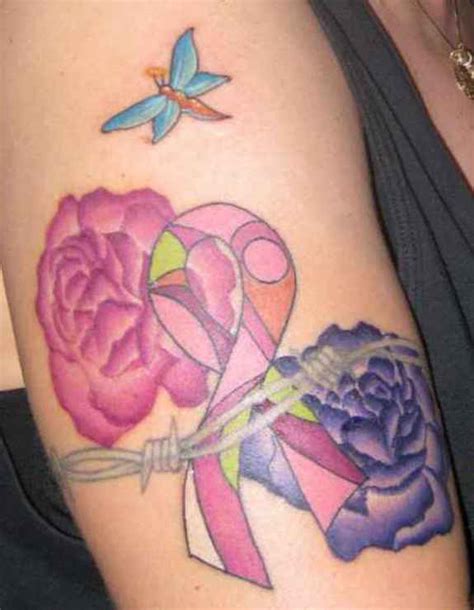 Flower breast cancer tattoos. Tattoos can be an important component of healing for many women following their mastectomy surgery – both those who chose to reconstruct their breasts AND those who chose to go flat. Tattooing can be a way for women to take back ownership over their bodies, having had so little control during breast cancer treatment. Restorative vs. … 