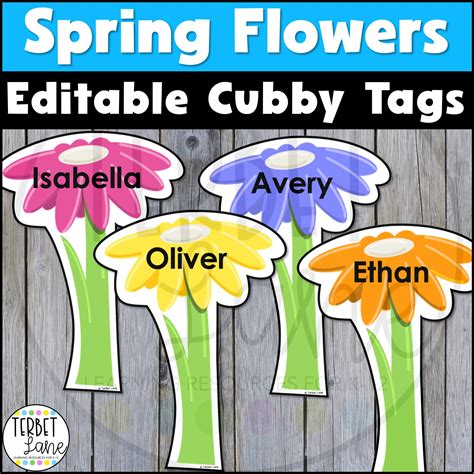Flower cubby tags. EDITABLE Summer Kids and Pups Name Tags EDITABLE Summer Cubby or Table Names for Summer Camp, Programs or Preschool EDITABLE Summer Kids at the Beach for chair back pockets, cubbies, etc. 3 sizes ===== Be the first to know about my new discounts, freebies and product launches: Look for the star near the top of any page within my store and click ... 