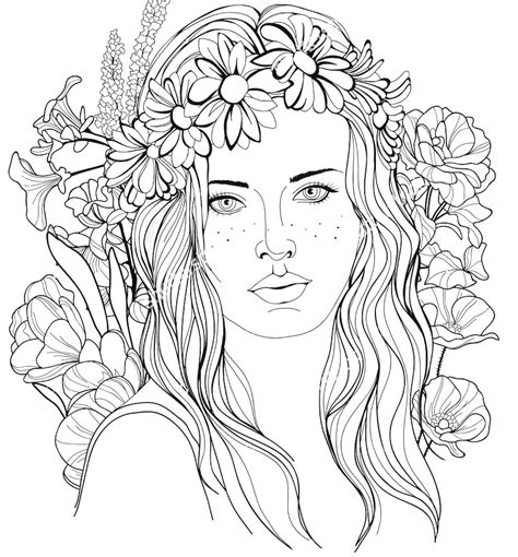 Download Flower Girls An Adult Coloring Book With Beautiful Women Floral Hair Designs And Inspirational Patterns For Relaxation And Stress Relief By Jade Summer