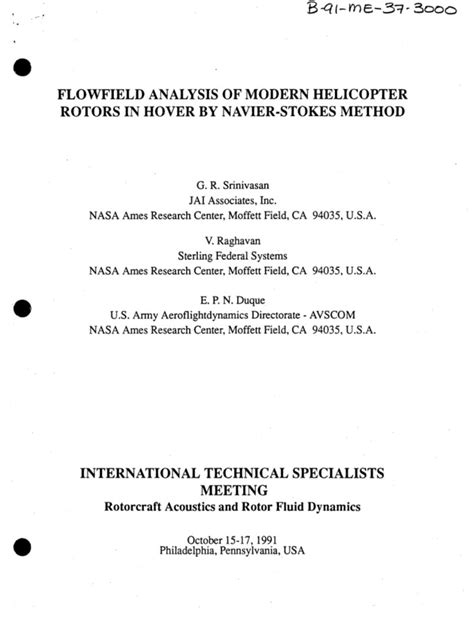 Flowfield analysis of modern helicopter rotors in hover by navier. - 2001 chrysler sebring repair manual fuse.