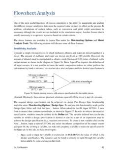 Flowsheet Analysis - Jordan University of Science and …