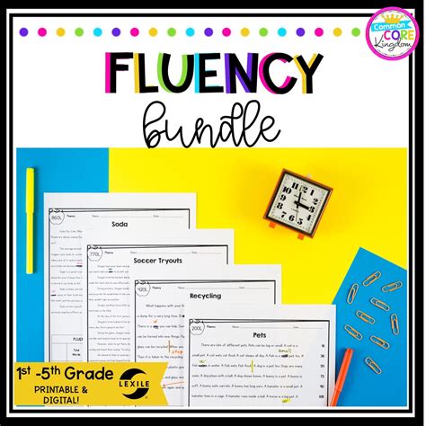 Fluency Assessment Tests and Progress Monitoring Bundle with Printable