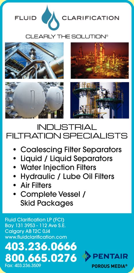 Fluid Clarification LP - Gas, Air & Oil Filters - Calgary