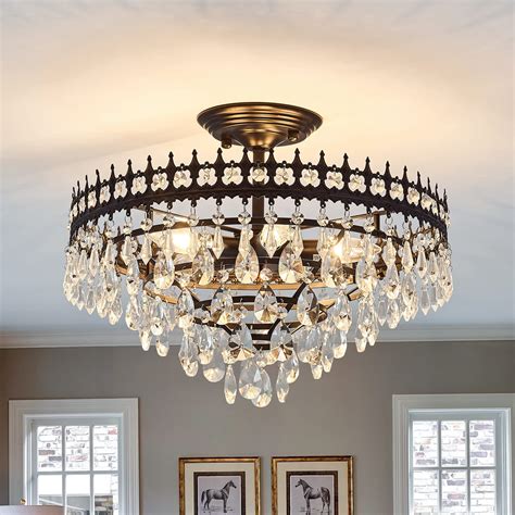 Flush Mount Chandelier Lighting - Etsy