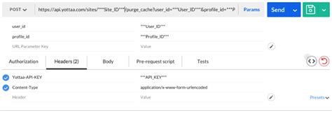 Flush cache with Yottaa API