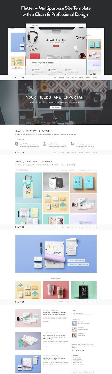 Flutter Creative HTML5 Template Html5 templates, Template site, Web