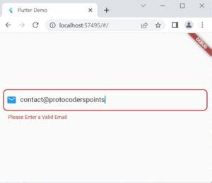Flutter Form Email Validation RealTime using regex pattern