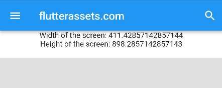 Flutter calculate widget height. width gives the width of the screen and displays using the tex...