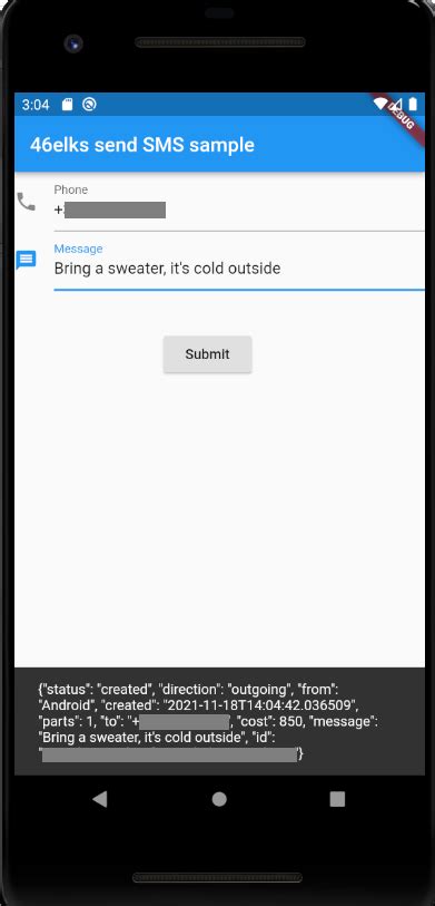 Flutter send sms programmatically.  Catch errors when sending fails.  To use this packa...
