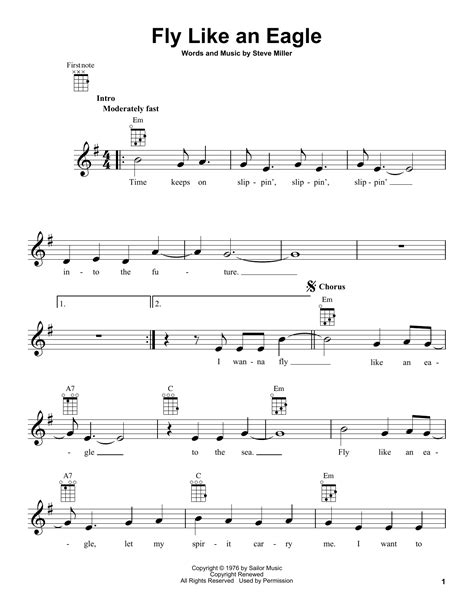 Fly Like an Eagle Chords by Steve Miller Band - Songsterr Tabs with Rhythm