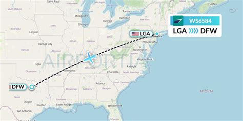 The calculation of flight time is based on the straight line distance from LGA to Dallas, TX ("as the crow flies"), which is about 1,381 miles or 2 222 kilometers. Your trip begins at LaGuardia Airport in New York, New York. It ends in Dallas, Texas. Your flight direction from LGA to Dallas, TX is West (-106 degrees from North).. 