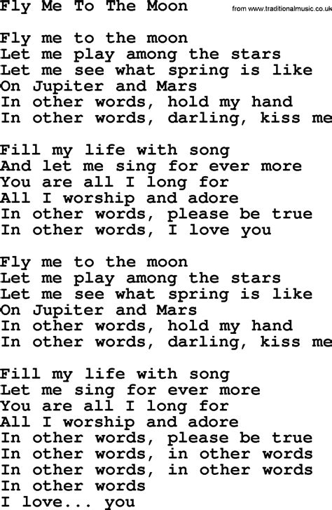 Fly to me the moon lyrics. Things To Know About Fly to me the moon lyrics. 
