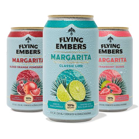 Flying embers margarita. Product details. Aged in tequila barrels. Does not contain distilled spirits. Fermented alcohol beverage with organic fruit flavors. Please drink responsibly. Organic agave & real fruit juice. This product is considered a beer. Flying Embers was born in Ojai, CA during a massive wildfire that threatened our homes and brewery. 