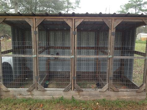 The rooster fly pen is a great way for birds to get exercise when you can't free range. In a fly pen, the chickens will have room to fly. In a run pen, the height is just barely enough to keep them out of reach of a predator's paw. A typical fly pen would be 8-by-10 feet and eight feet high. What can I plant in a pheasant pen?. 