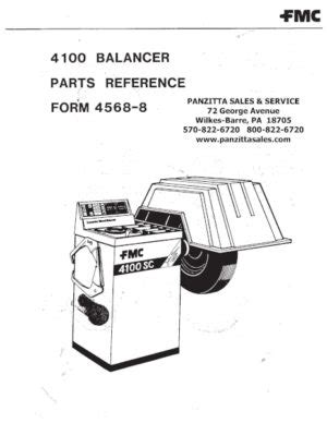 Fmc 4100 wheel balancer parts manual. - Applied statistics for engineers and scientists solutions manual.