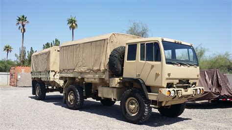 The easily maneuverable FMTV 10-ton dump carries more material in fewer loads, all while retaining mobility on- and off-road. With its ergonomic, adjustable driver seat and steering wheel, 3-person cab and an electronic Central Tire Inflation System (CTIS), the FMTV powers over terrain with full-time all-wheel drive, an integral transfer case ...