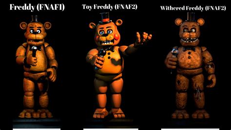 Triangles: 64.6k. Vertices: 34.3k. More model information. See you on the flipside! Here's a fun little project I started after making Freddy for fun, I had to do the other characters. May do some FNaF 2 ones at a later date! This pack includes: Freddy Fazbear (With microphone, has Golden Freddy blendshape and texture) Bonnie (With guitar). 