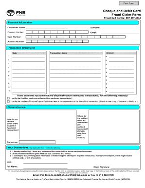 Fnb Payment Reversal Request Form Fill Out and Sign Printable PDF