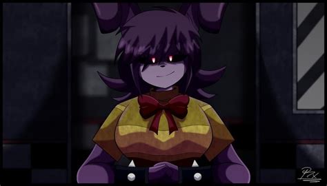 Rockstar Bonnie is a feminine animatronic with bluish purple s