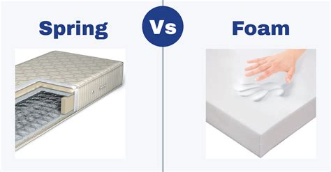 Foam vs spring mattress. The main difference between foam and spring mattresses is in their support layer: foam mattresses tend to use high-density foam whereas spring uses metal coils. … 