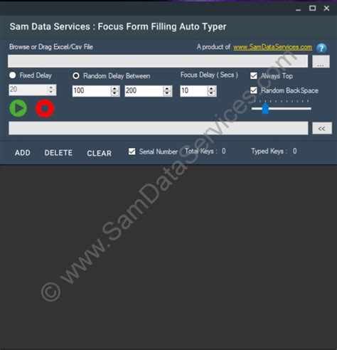 Focus Form Filling Auto Typer Software Sam Data Services