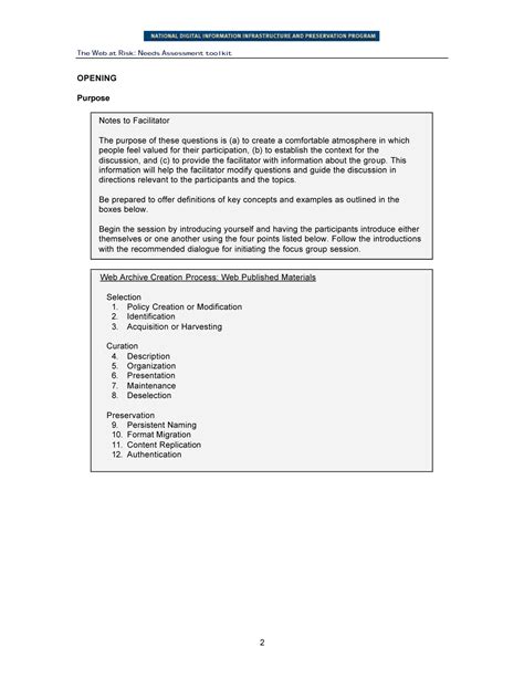 Focus Group Discussion Guide Page 2 UNT Digital Library