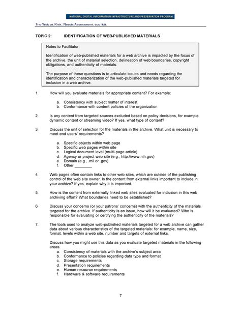 Focus Group Discussion Guide Page 7 UNT Digital Library