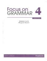 Focus On Grammar 4 4th Edition Answer Key