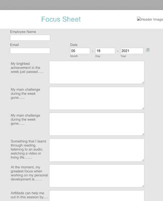 Focus Sheet Form Template JotForm