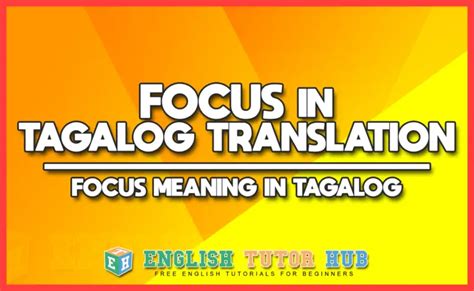 Focuses in Tagalog