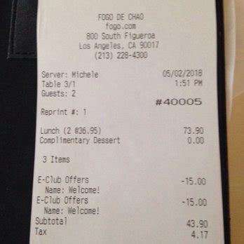 Fogo de Chao - Menu - Los Angeles - Yelp