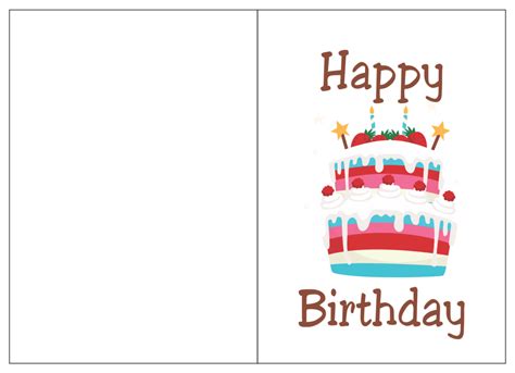Foldable Birthday Card Template Word