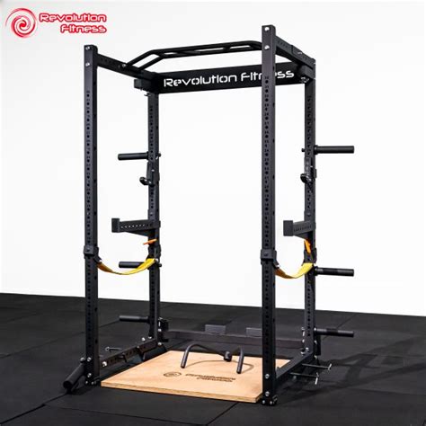 Foldable power rack. The FPR5 power rack is well made and comes with 2 pair of j-cups, spotter bars inside the cage, a multi-grip pull-up bar overhead and resistance band pegs. The tubing size is 2 3/8” x 2 3/8”. 