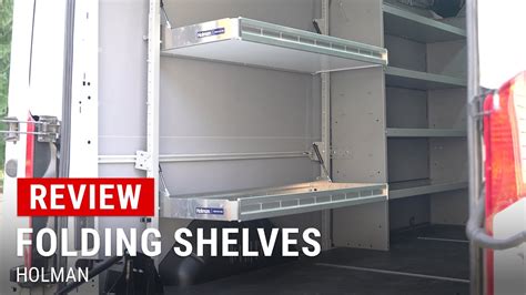 Foldable van shelving.  Removable endcaps convert two shelves into one surface.  Compatible...