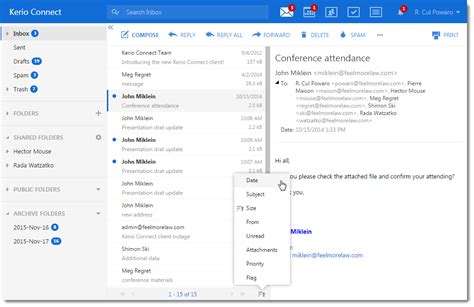 Folders Order and Sorting in Outlook KerioConnect Support