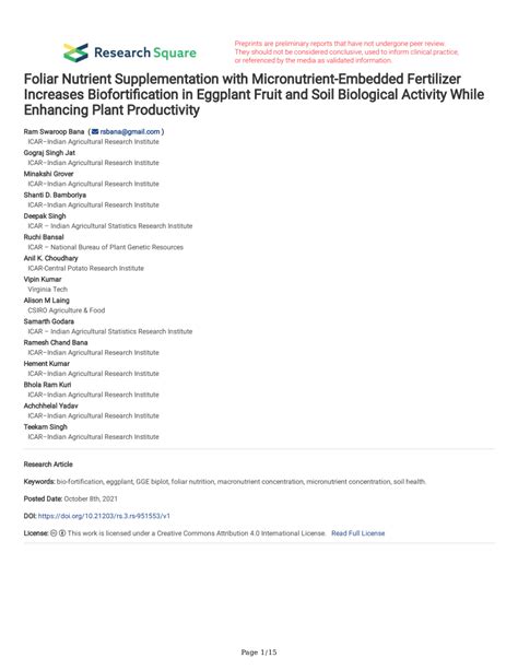 Foliar nutrient supplementation with micronutrient-embedded …