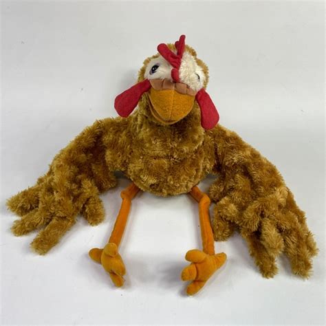 Folkmanis Brown Plush Chicken Two Handed Puppet Toy