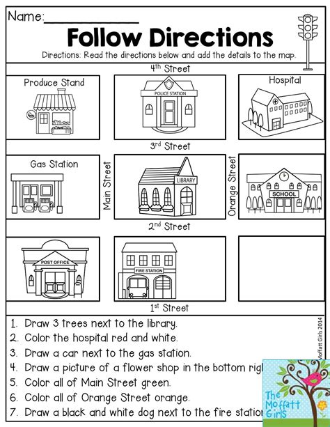 Follow Directions Read the directions and add the details to the map. Fun activity t