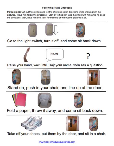 Following 3-Step Directions in the Natural Environment Activity