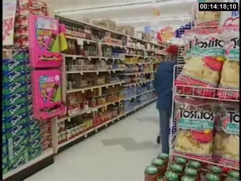 Following a guy around Albertsons grocery store in 1995