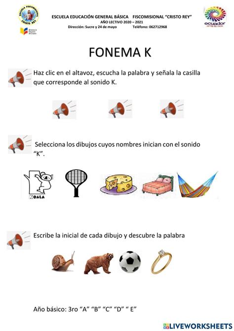 Fonema k exercise