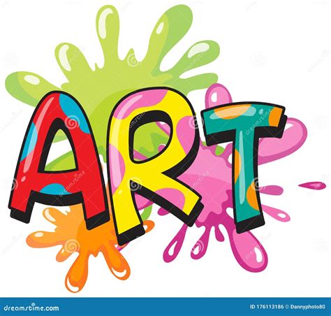 Font Design for Word Art in Colorful Color Stock Vector Illustration