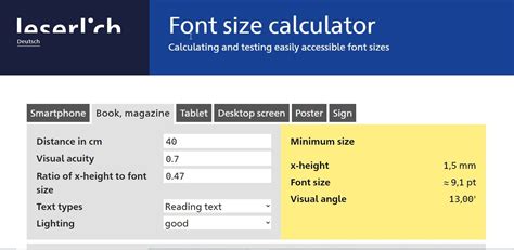 Font Size Calculator