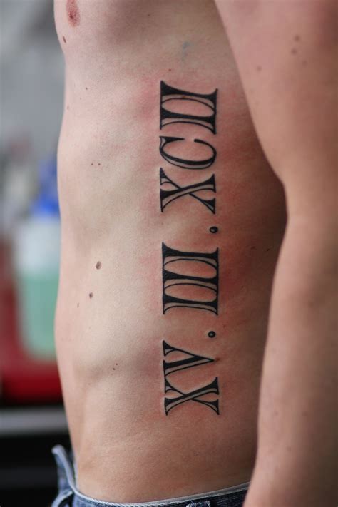 Font for roman numeral tattoo. Roman numerals tattoo text styles are focused around seven images in particular I equivalents 1, V equivalents 5, X equivalents 10, L equivalents 50, C equivalents 100, D equivalents 500, and M equivalents 1,000. 