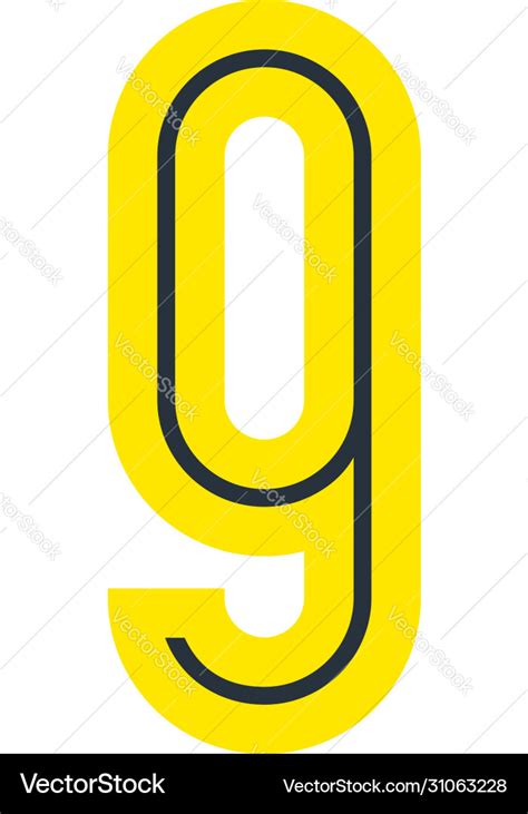 Font for your design number nine in simple style Vector Image