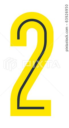 Font for your design number two in simple style Vector Image
