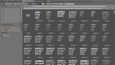 Font preview available in Blender 2.75 BlenderNation