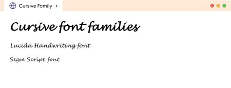 Fontfamily Cursive