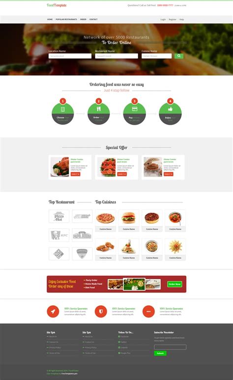 Food/Restaurant Ordering Shop Website Template HTML Free HTML5 Templates